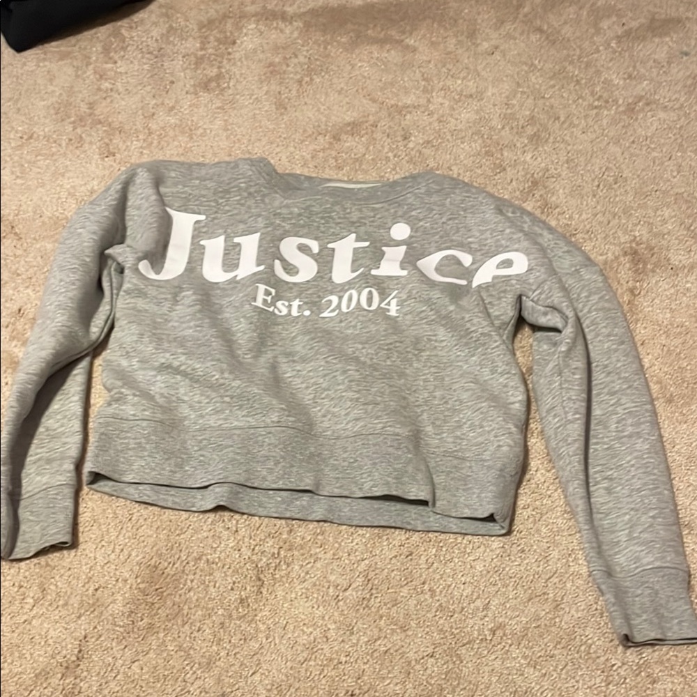 Justice Gray Sweatshirt Slightly Cropped